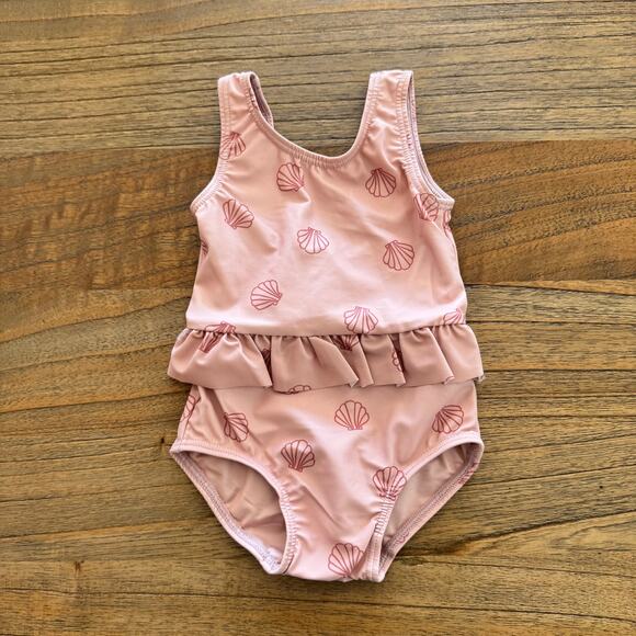 Rylee + Cru Other - Rylee + Cru Seashell Skirted Swim One-Piece - Size 12-18m